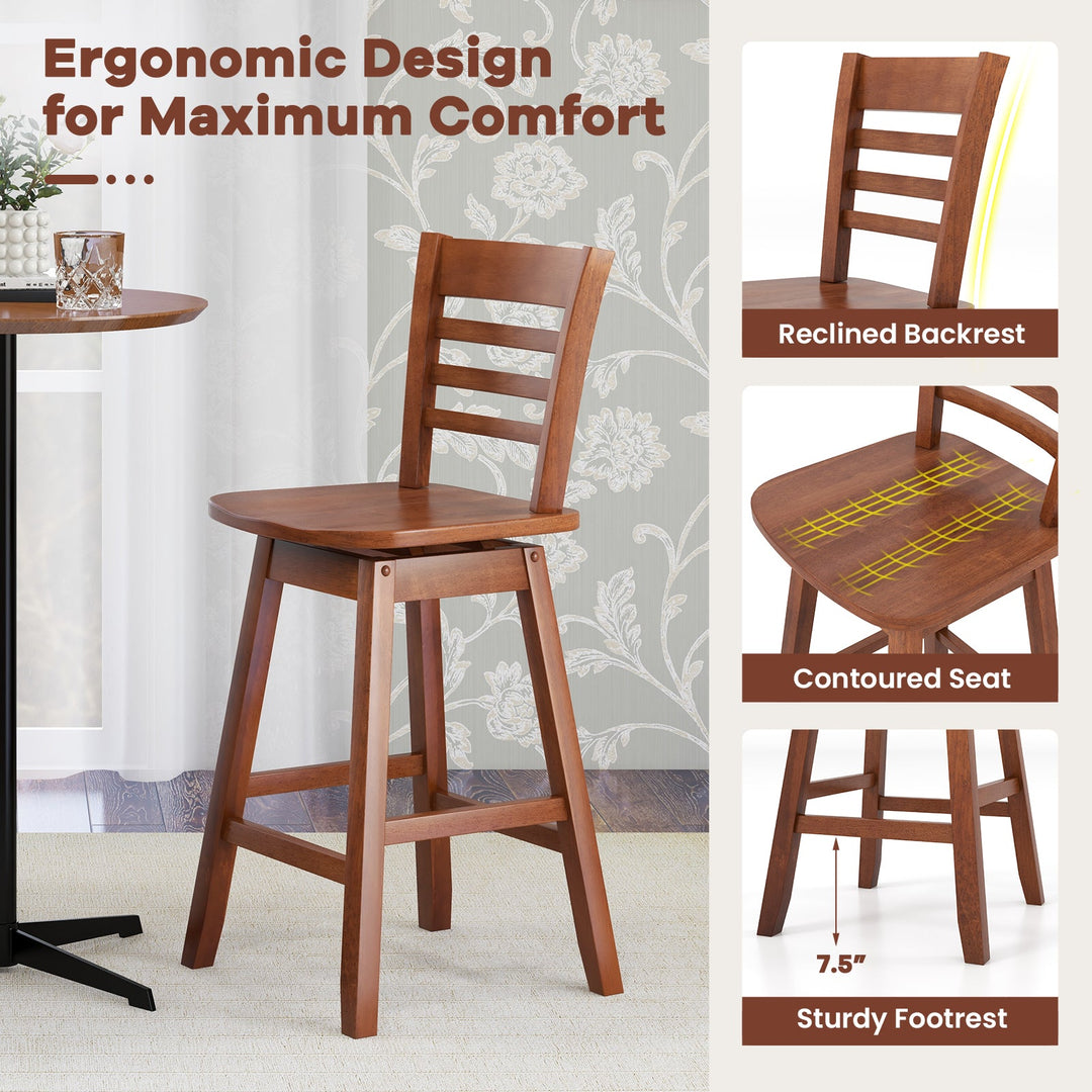Counter Height Barstools Set of 2 with Footrest for Kitchen Island Bar