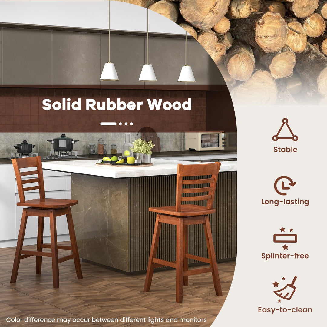Counter Height Barstools Set of 2 with Footrest for Kitchen Island Bar