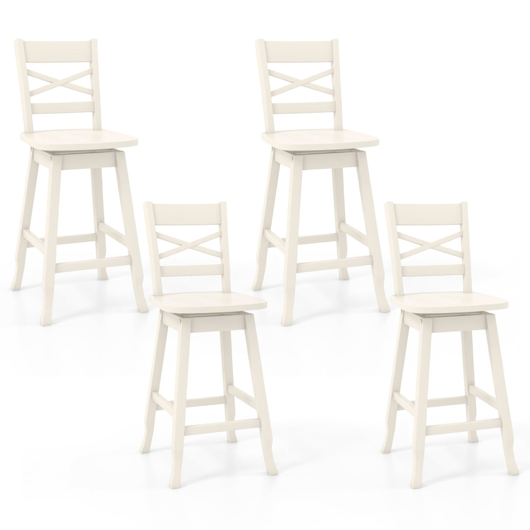 Swivel 24-Inch Counter Height Stool Set of 2 with Inclined Backrest