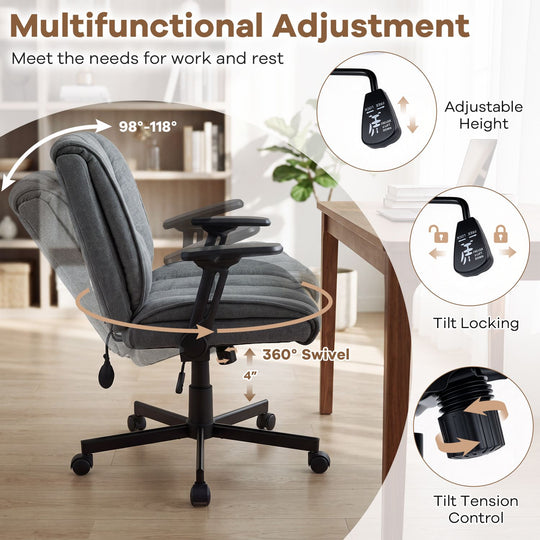 Criss Cross Home Office Chair with Airbag Lumbar Support