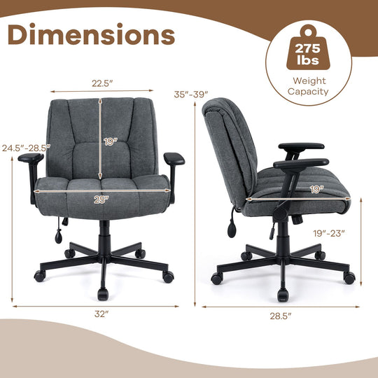 Criss Cross Home Office Chair with Airbag Lumbar Support