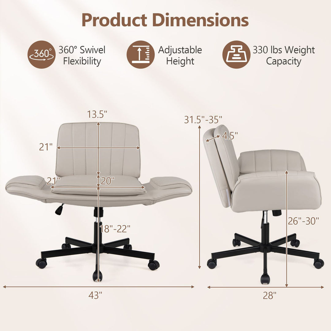 Criss Cross Office Chair with 5-Level Adjustable Arms and Wheels