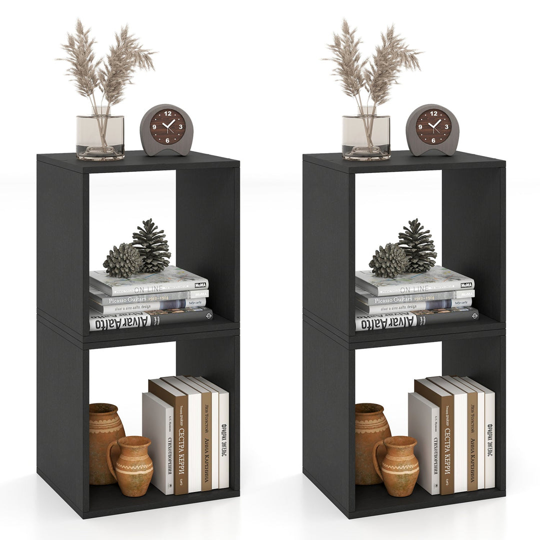 Cube Storage Organizer Set of 2 - Black Modular Bookcase