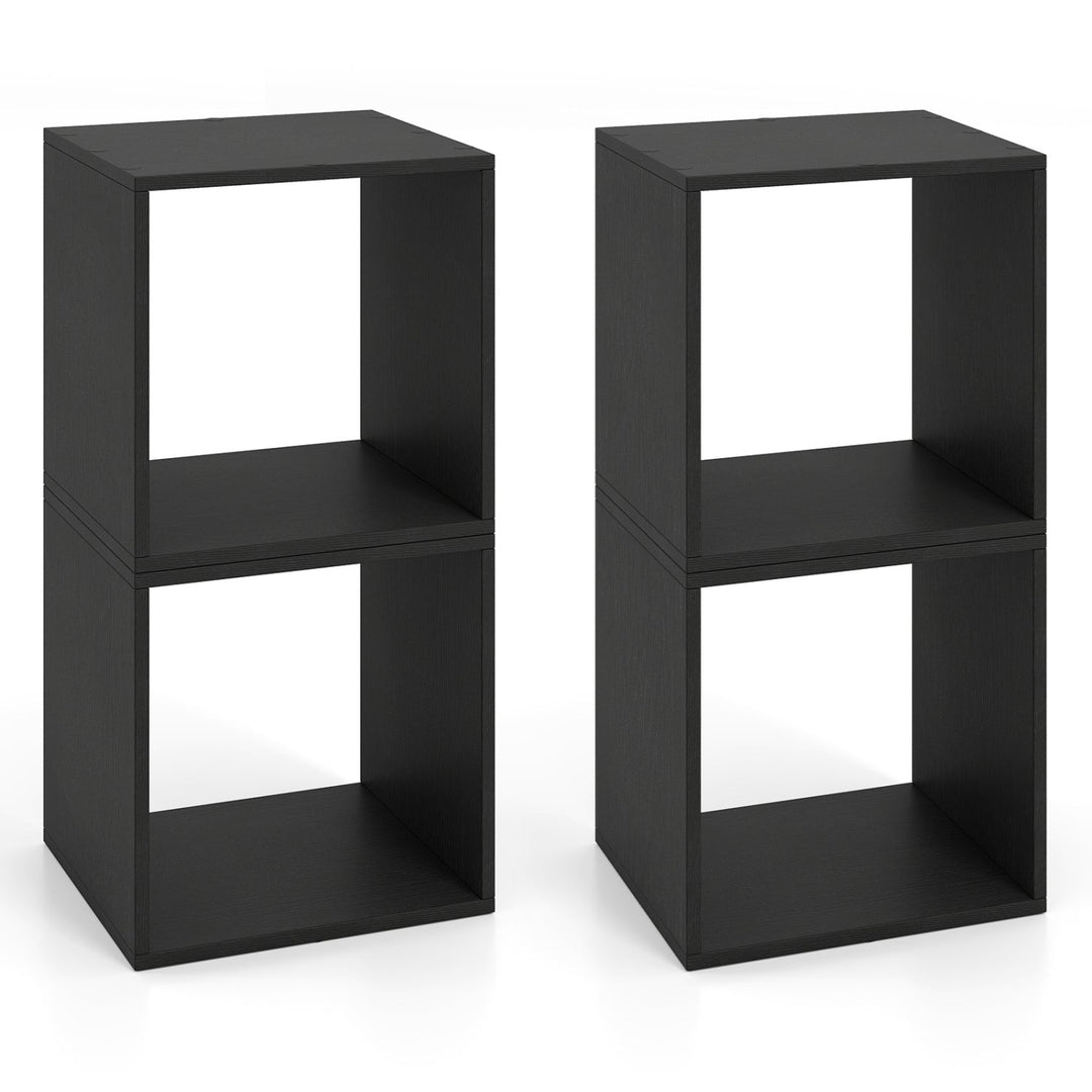 Cube Storage Organizer Set of 2 - Black Modular Bookcase
