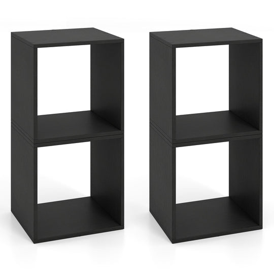 Cube Storage Organizer Set of 2 - Black Modular Bookcase