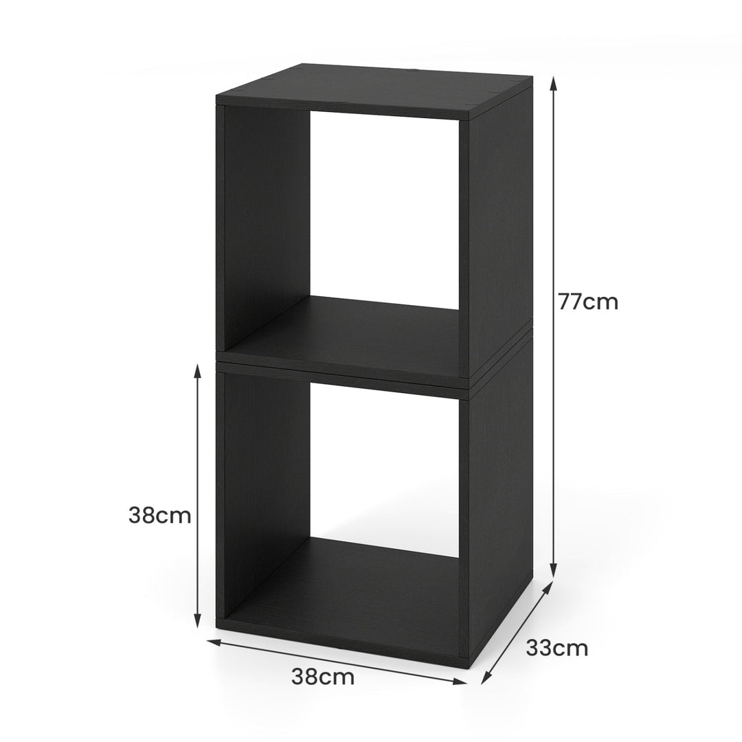 Cube Storage Organizer Set of 2 - Black Modular Bookcase