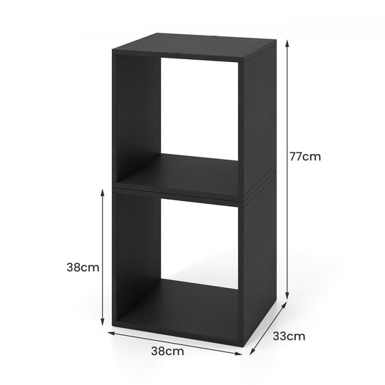 Cube Storage Organizer Set of 2 - Black Modular Bookcase