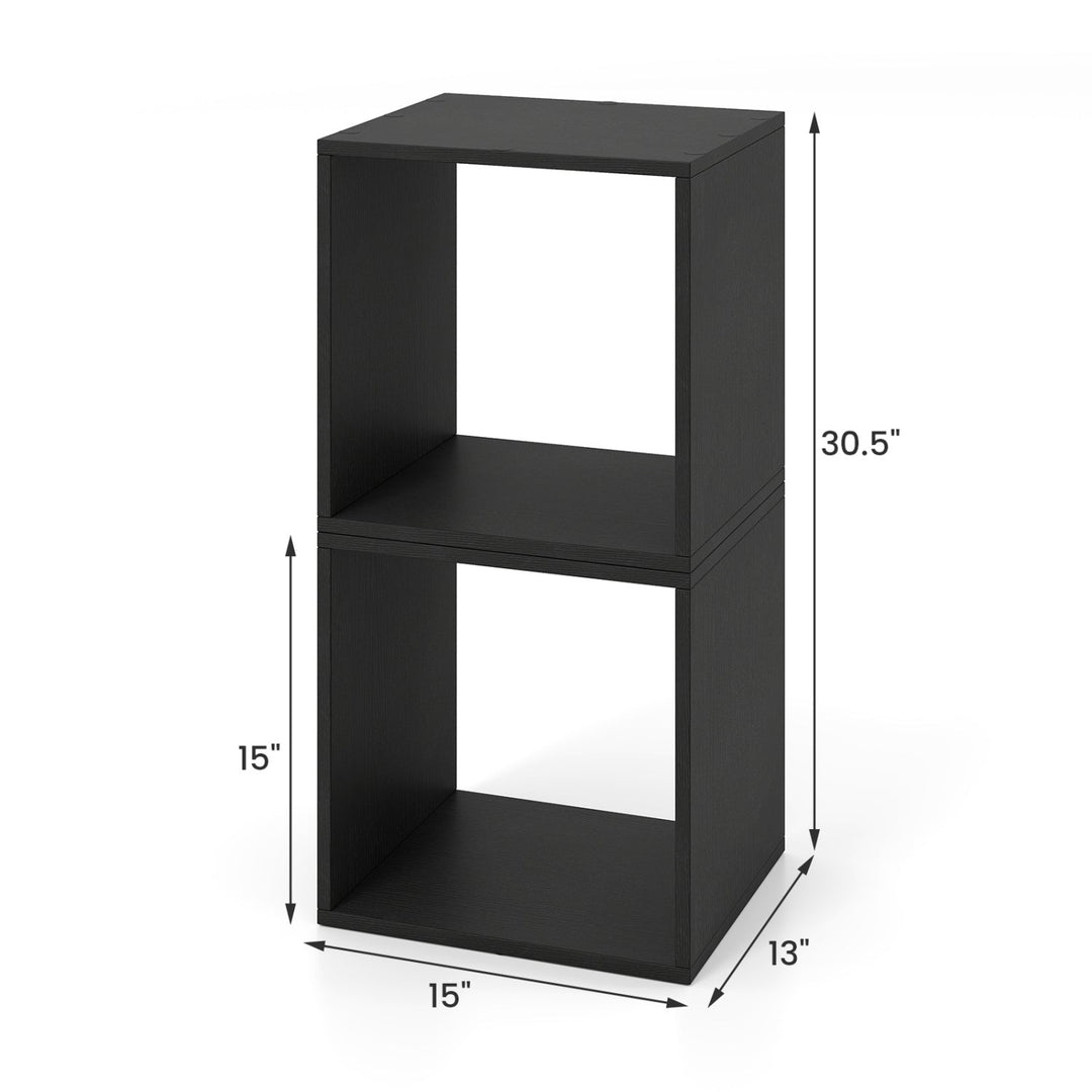 Cube Storage Organizer Set of 2 - Black Modular Bookcase