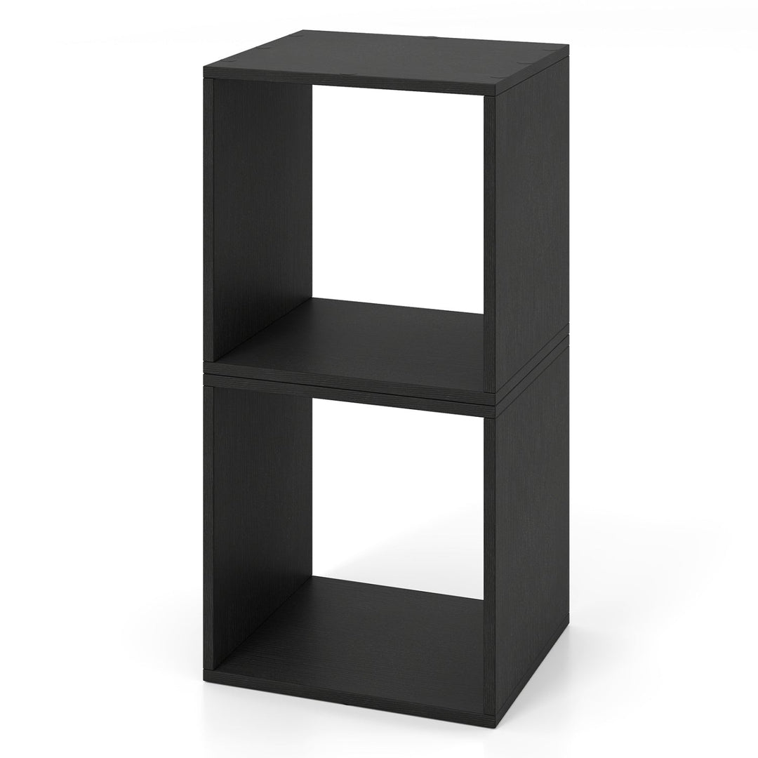 Cube Storage Organizer Set of 2 - Black Modular Bookcase