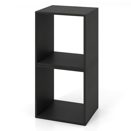 Cube Storage Organizer Set of 2 - Black Modular Bookcase