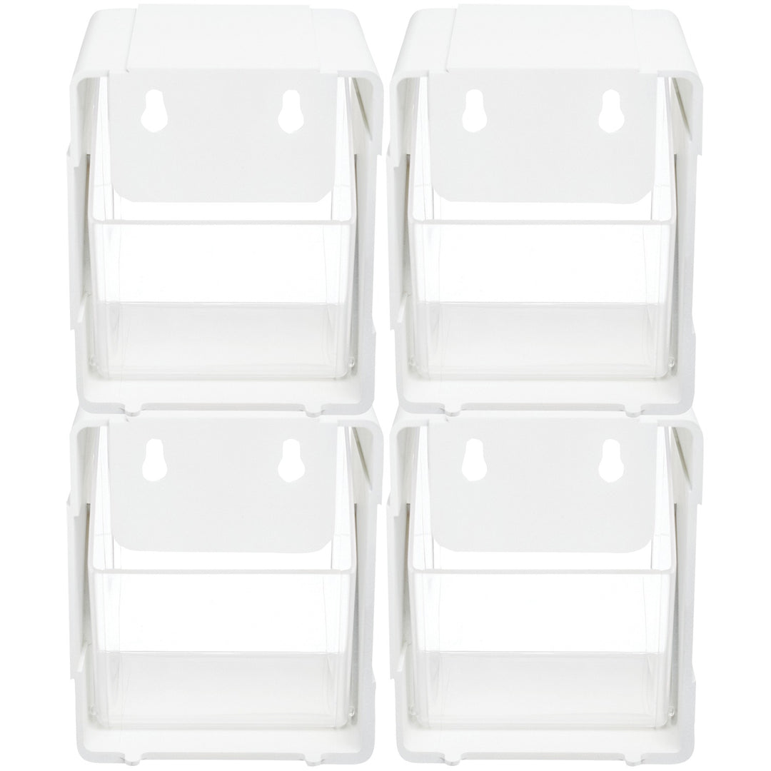 Deflecto Tilt Bin Interlocking Storage Organizer, Clear Stackable Bins, 4-Pack - view 6