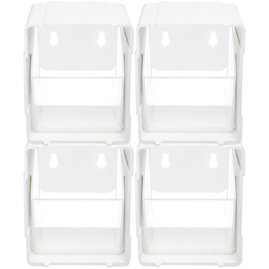 Deflecto Tilt Bin Interlocking Storage Organizer, Clear Stackable Bins, 4-Pack - view 6