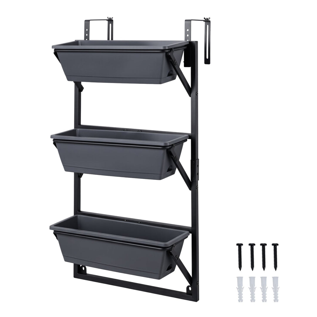 Deck Railing Planter Box with 3-Tier Adjustable Design