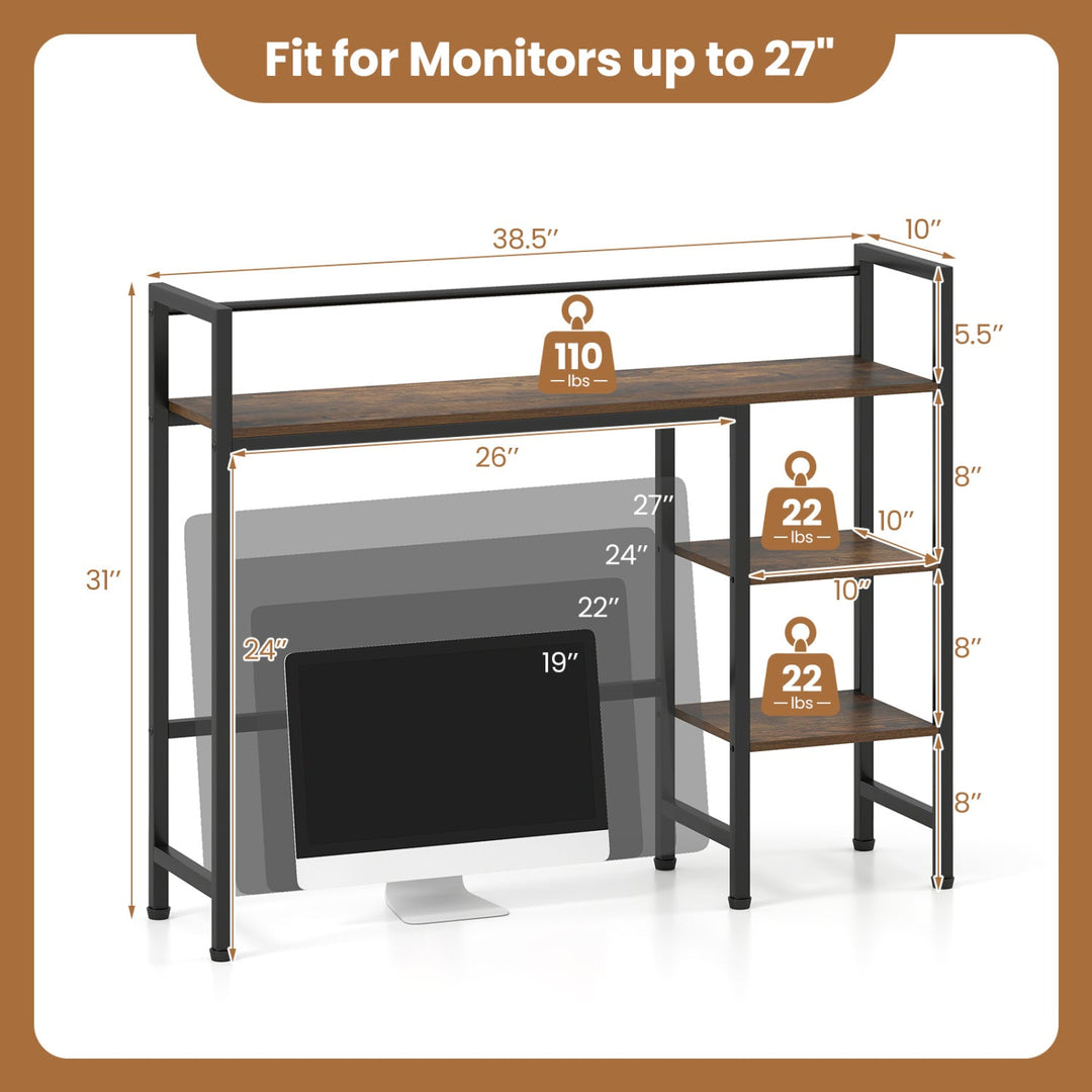 Desktop Bookshelf 38.5" with Storage Display Rack