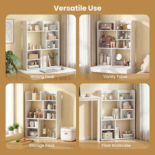 Desktop Display Rack with 8 Open Cubes for Home Office