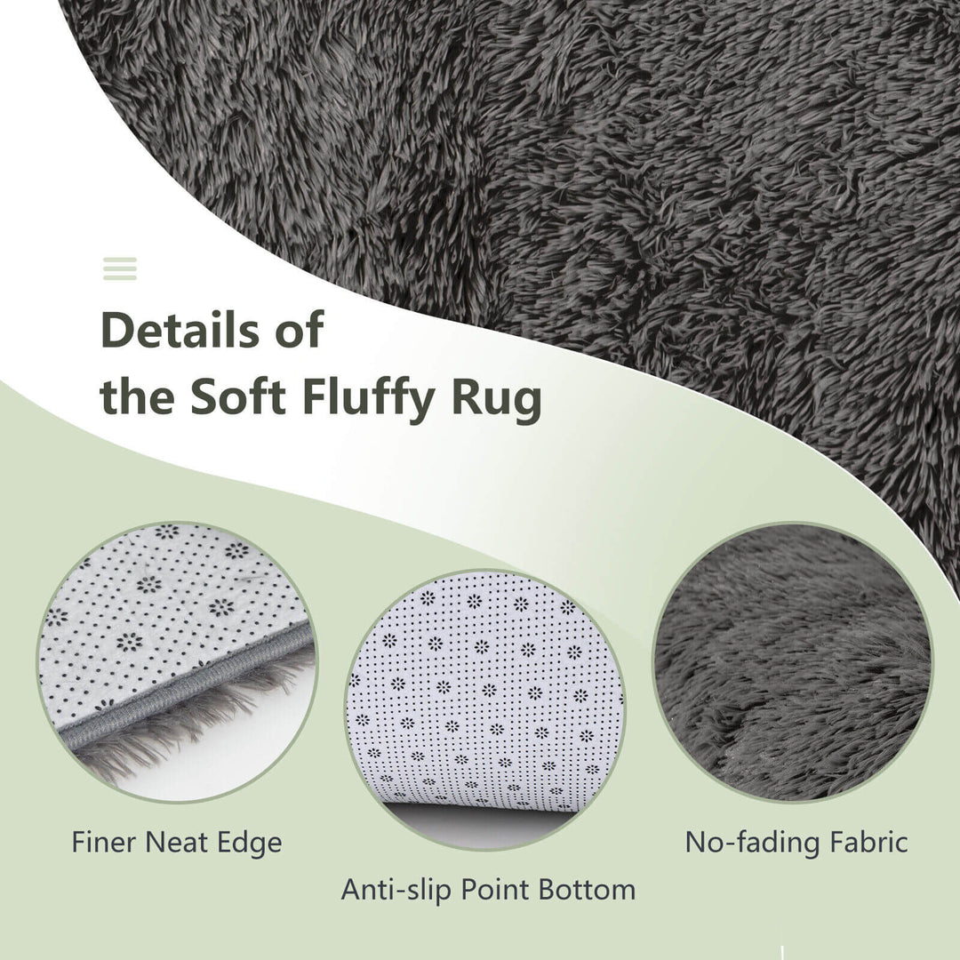 5 x 7 Feet Modern Rectangular Soft Shag Area Rug for Living Room Bedroom