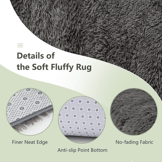 5 x 7 Feet Modern Rectangular Soft Shag Area Rug for Living Room Bedroom