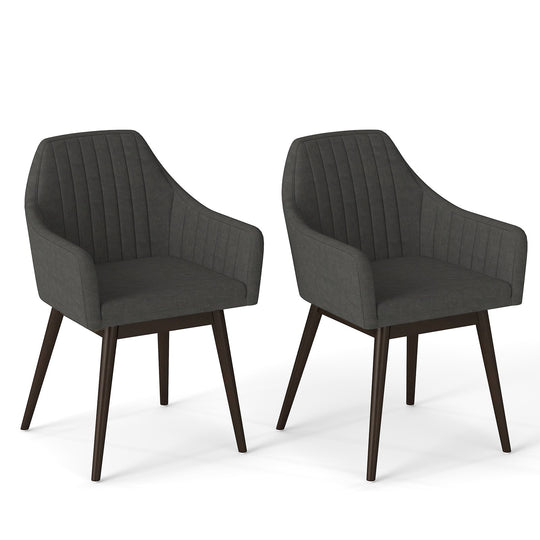 Dining Chairs Set of 2 Upholstered Accent Chairs with Comfy Padded Backrest and Seat