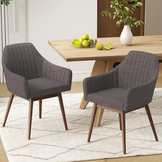 Dining Chairs Set of 2 Upholstered Accent Chairs with Comfy Padded Backrest and Seat