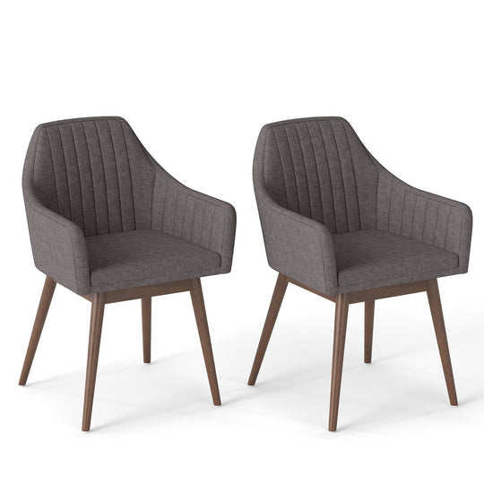 Dining Chairs Set of 2 Upholstered Accent Chairs with Comfy Padded Backrest and Seat