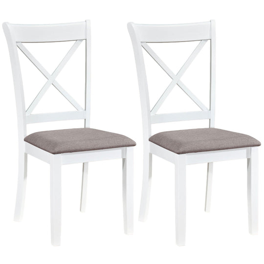 Dining Chairs Set of 2 Rubber Wood Dining Room Chairs with Comfortable Backrest and Padded Seat
