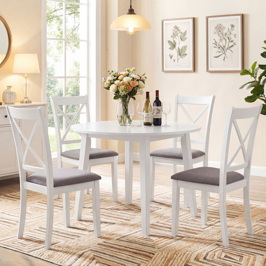 Dining Chairs Set of 2 Rubber Wood Dining Room Chairs with Comfortable Backrest and Padded Seat