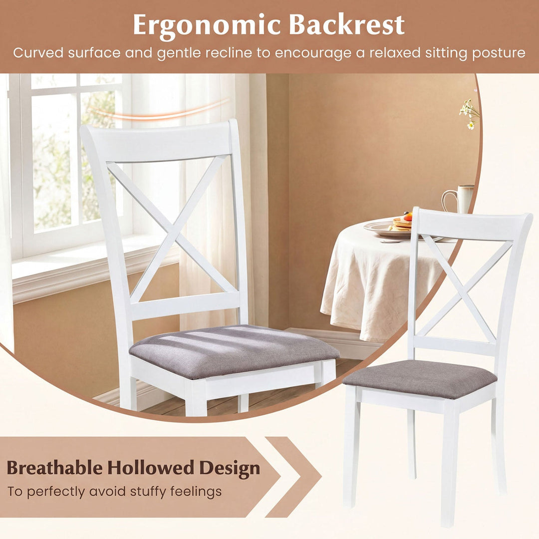 Dining Chairs Set of 2 Rubber Wood Dining Room Chairs with Comfortable Backrest and Padded Seat