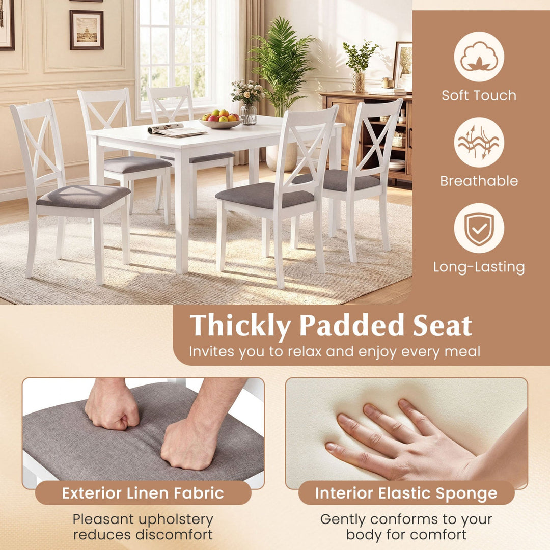 Dining Chairs Set of 2 Rubber Wood Dining Room Chairs with Comfortable Backrest and Padded Seat