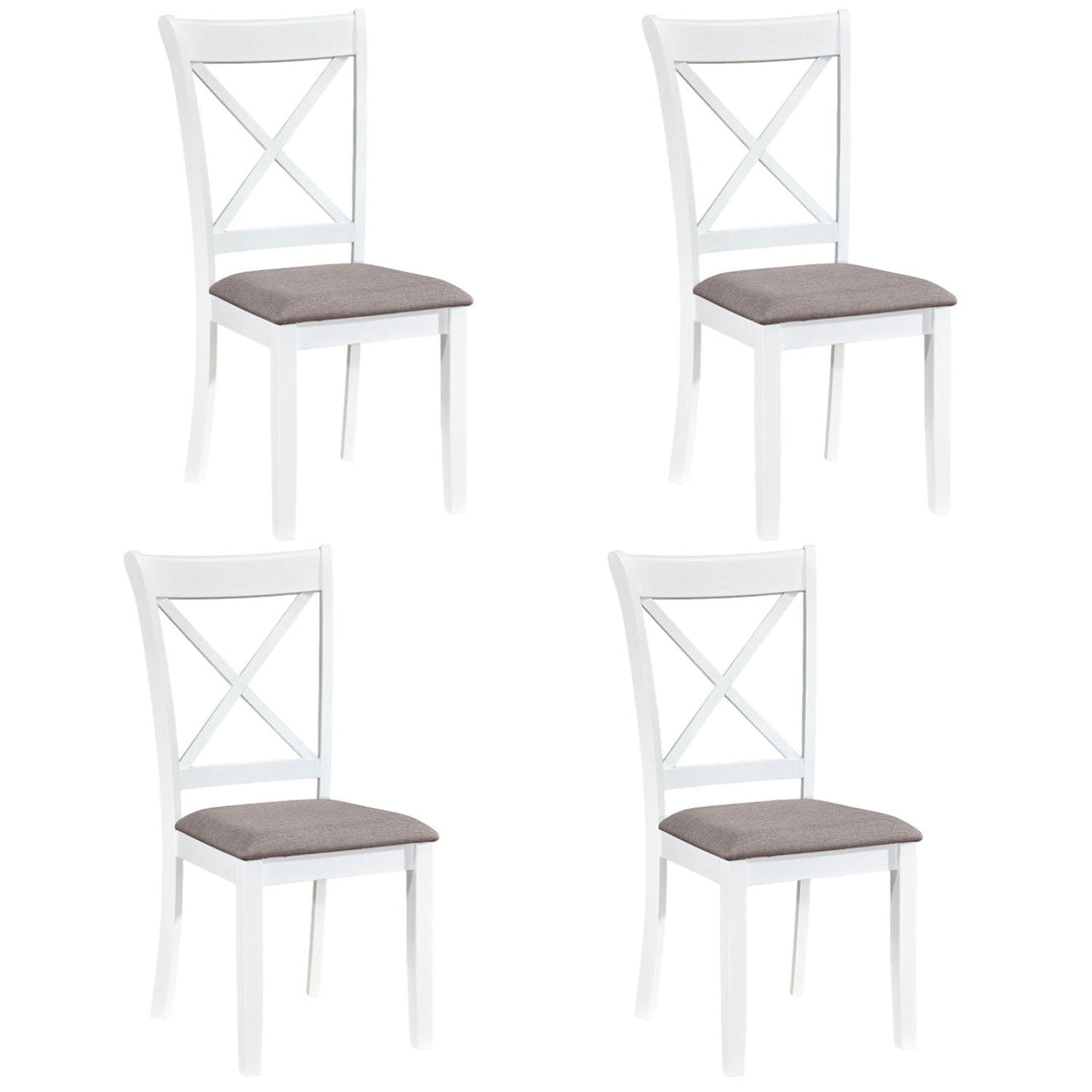 Dining Chairs Set of 4 Rubber Wood Dining Room Chairs with Comfortable Backrest and Padded Seat