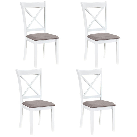 Dining Chairs Set of 4 Rubber Wood Dining Room Chairs with Comfortable Backrest and Padded Seat