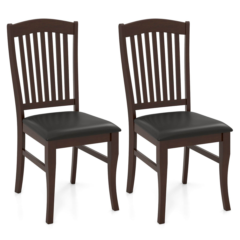 Dining Chairs Set of 2 Kitchen Side Chairs Mid-century Armless Dinette Chairs-Coffee