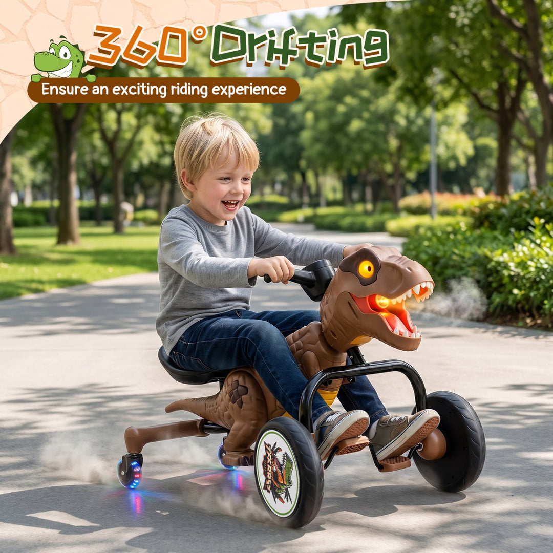 Dinosaur Drift Tricycle with Lights, Sound & Spray