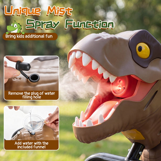 Dinosaur Drift Tricycle with Lights, Sound & Spray