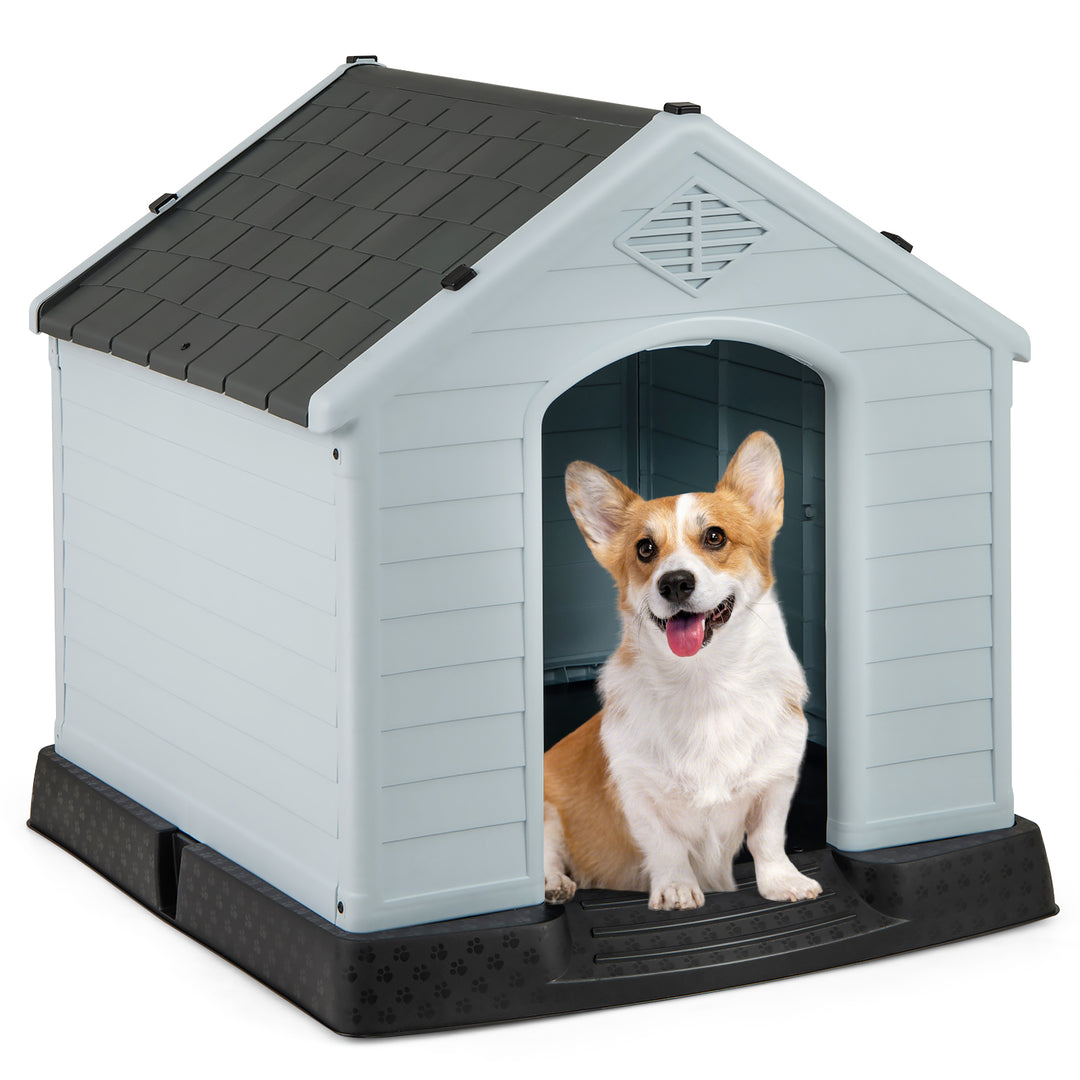 Dog House for Small Dogs Waterproof Plastic with Elevated Floor-S