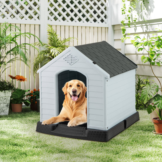 Dog House for Small Dogs Waterproof Plastic with Elevated Floor-M