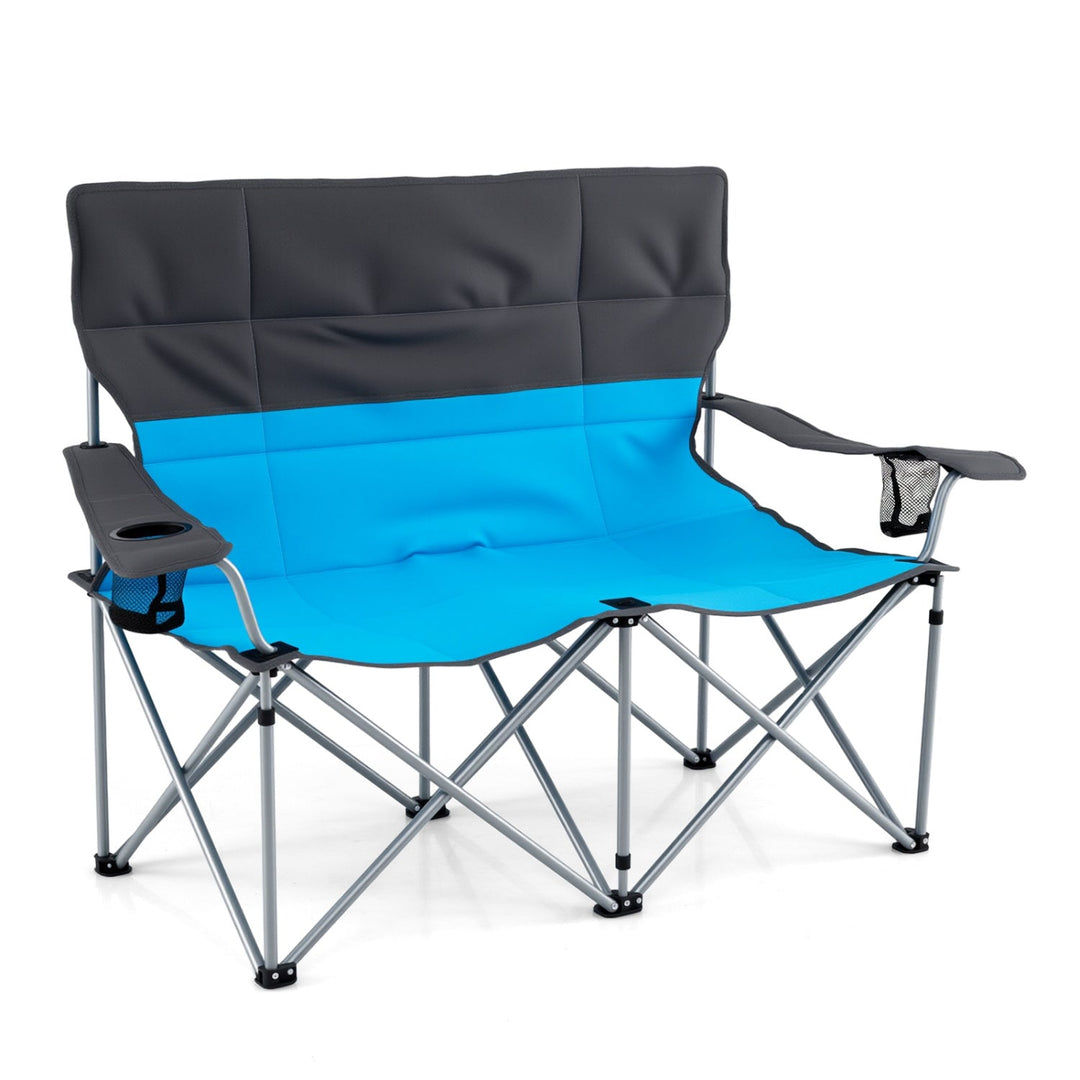 Double Camping Chair with Carry Bag Cup Holders