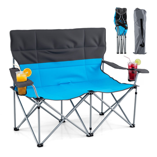 Double Camping Chair with Carry Bag Cup Holders