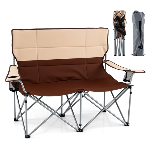 Double Camping Chair with Carry Bag Cup Holders