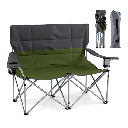 Double Camping Chair with Carry Bag Cup Holders