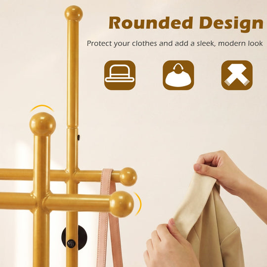 Double Rods Garment Rack for Hanging Clothes-Gold