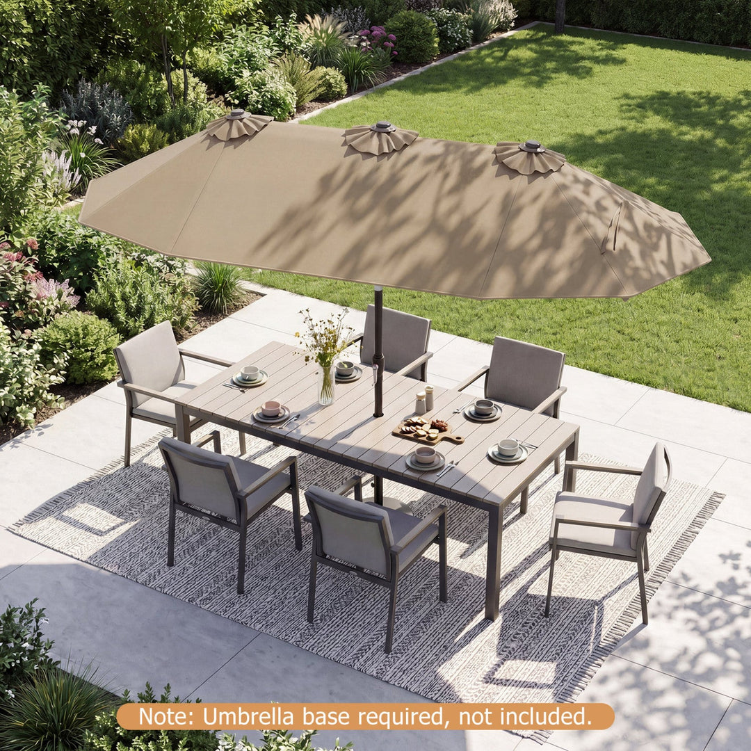 Double-Sided Patio Umbrella with Push Button Tilt Crank Handle