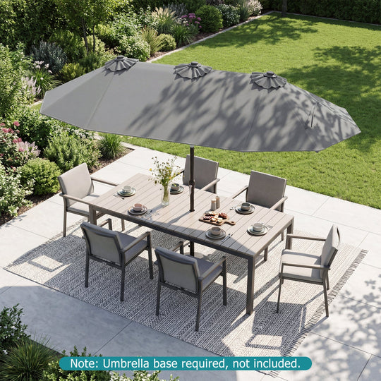 Double-Sided Patio Umbrella with Push Button Tilt Crank Handle