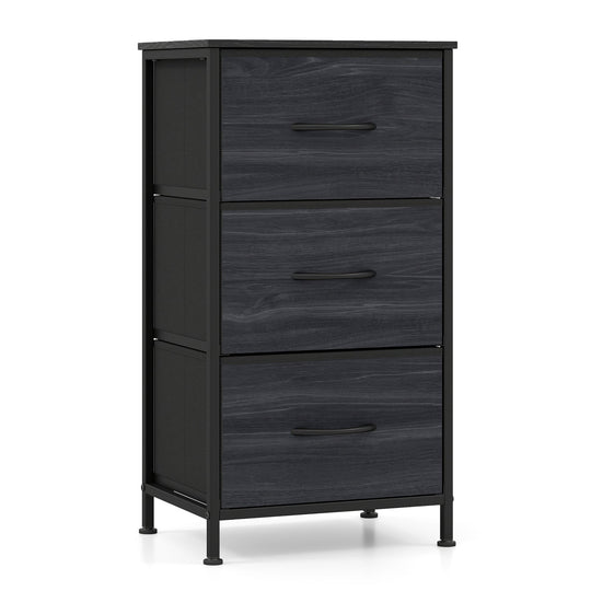 3-Drawer Fabric Dresser with Metal Frame for Bedroom Storage