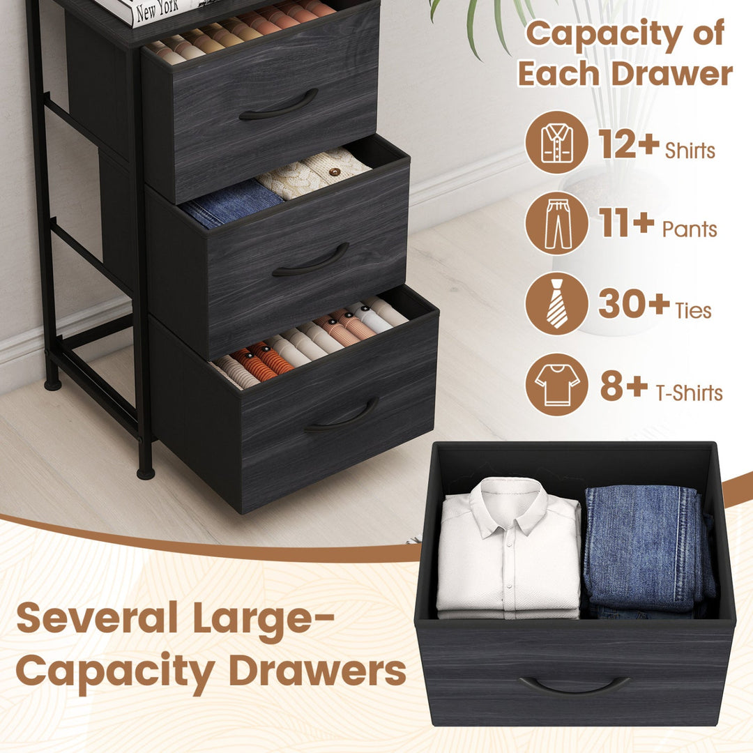 3-Drawer Fabric Dresser with Metal Frame for Bedroom Storage