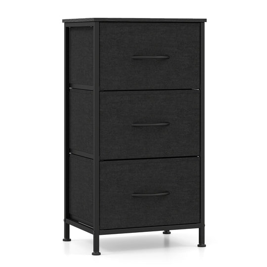 3-Drawer Fabric Dresser with Metal Frame for Bedroom Storage