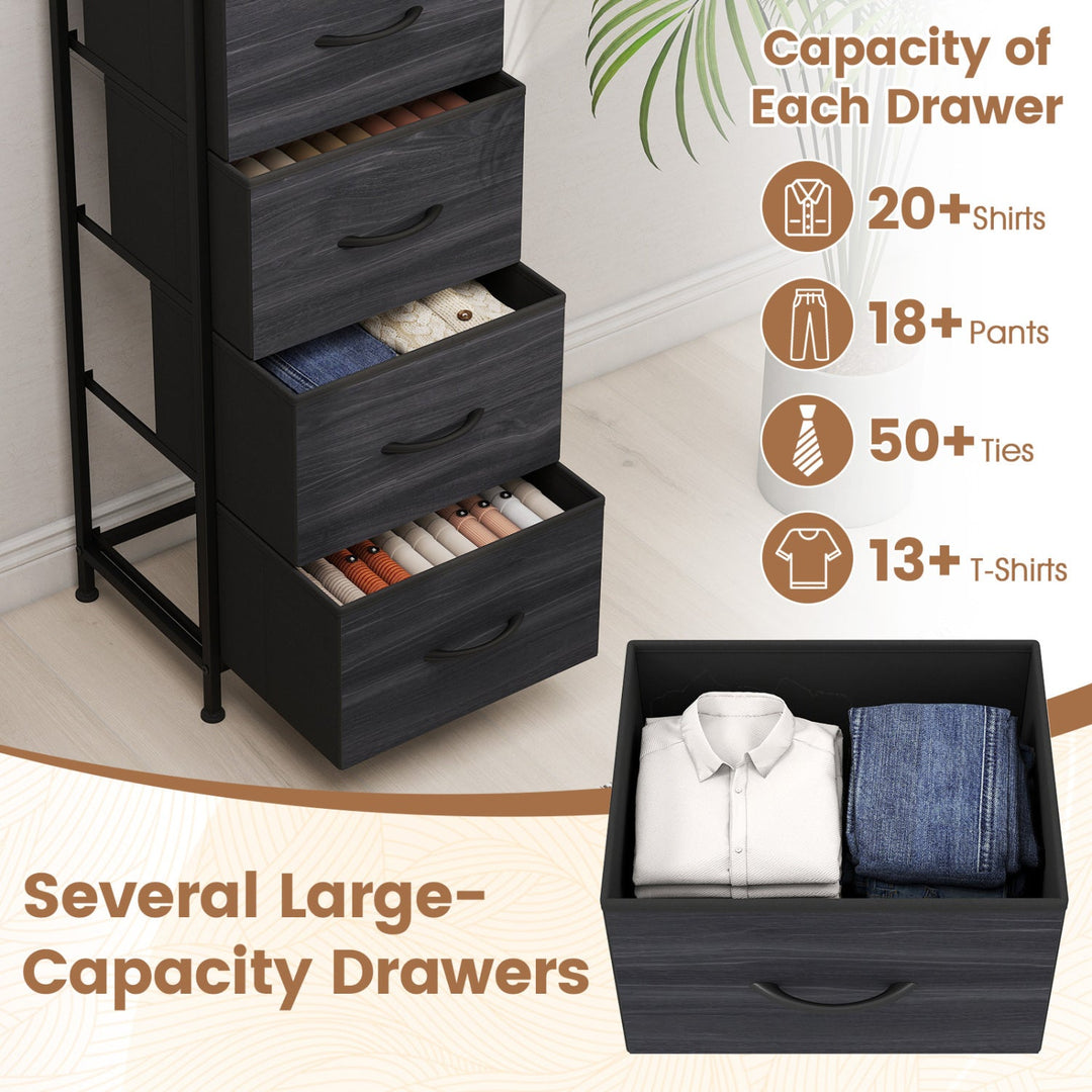 5-Drawer Fabric Dresser with Metal Frame for Bedroom Storage