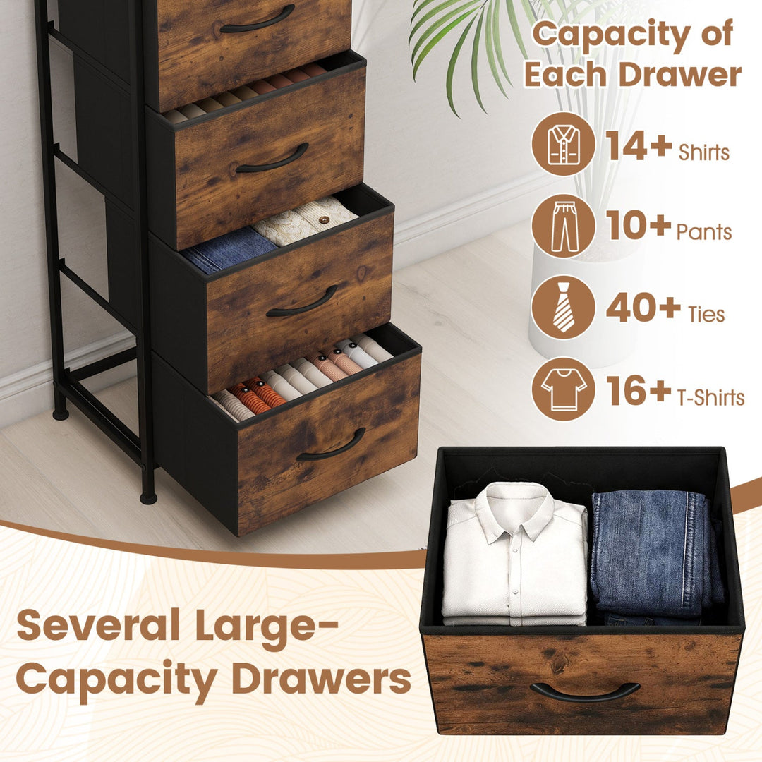 5-Drawer Fabric Dresser with Metal Frame for Bedroom Storage