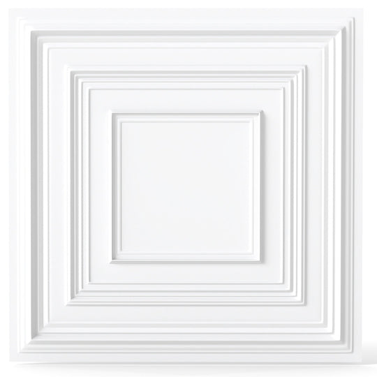 Drop Ceiling Tiles 24" x 24" PVC Ceiling Panels with 3D Decorative Patterns 12-Pack-White