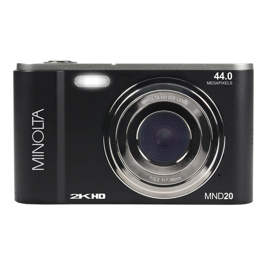 Minolta 44 MP Digital Camera with 2.7K Quad HD Video & 16x Digital Zoom - Black