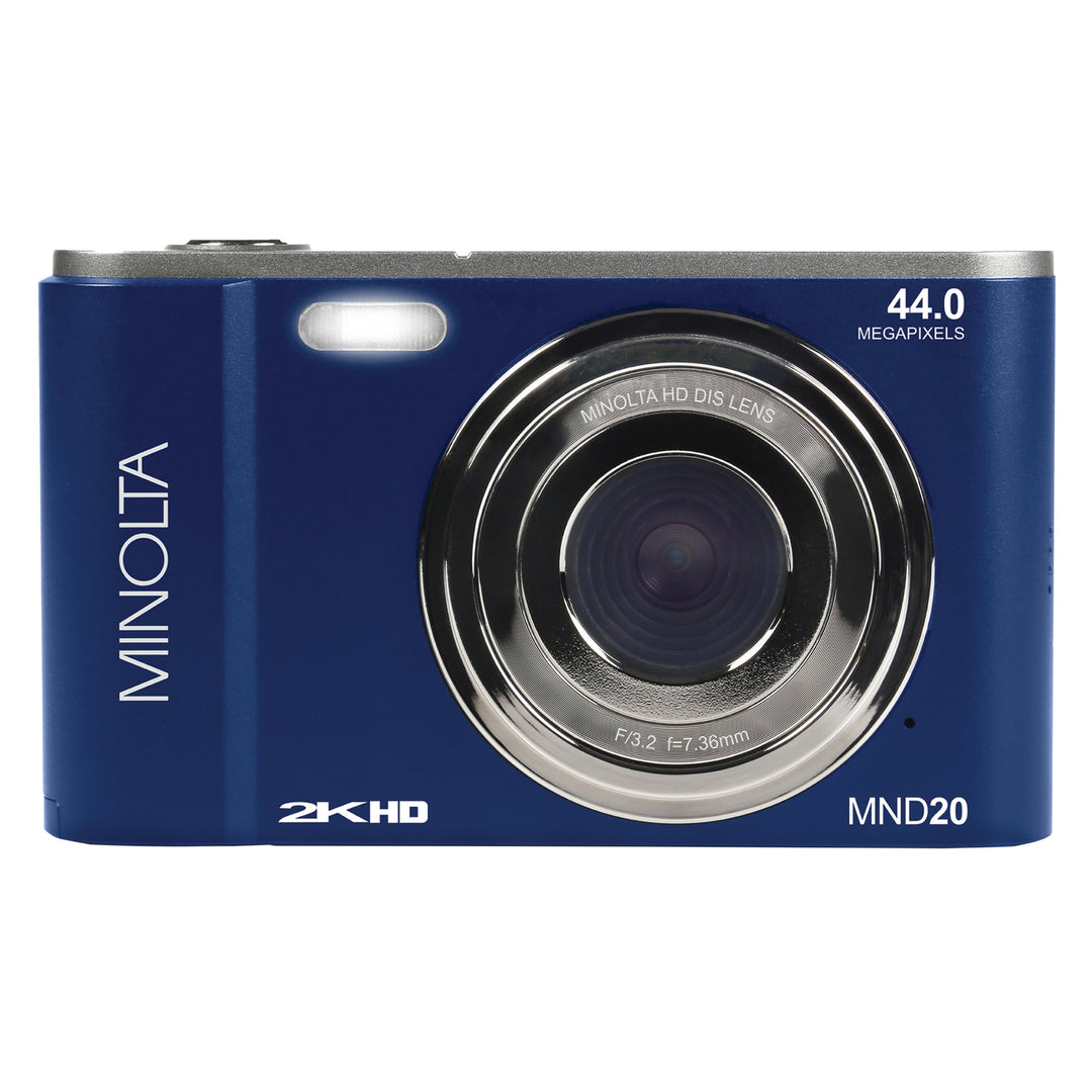 Minolta 44 MP Digital Camera with 2.7K Quad HD Video & 16x Digital Zoom - Blue